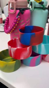 Waterproof Silicone Cup Cover with Sultable for HydroFlask/AquaFlask/HyFlask Water Cups with A Chassis of 7.5cm/9cm 12-24oz 32-40oz