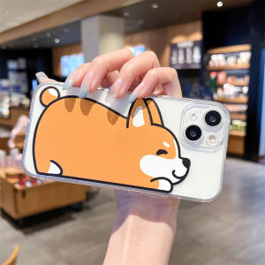 Biqi Cute Panda Dog Pattern Silicone Phone Case Full Cover Transparent Protective Shell for  13/12mini 14ProMax 8Plus Couples