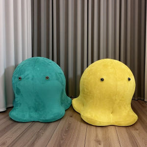 Creative Octopus Animal Childrens Stool Cartoon Decorative Hotel Bed And Breakfast Furniture Pure Color Fabric Seat Non-Adjustable Height