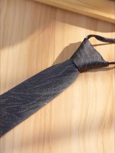 HLA | Zip Style Easy Wear Tie for Groom Gray
