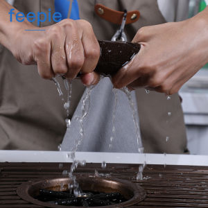 Feepie Coffee Milk Tea Bar Towel 4 Pack with Hook Cleaning Cloth Barista Towel Steam Bar Rag