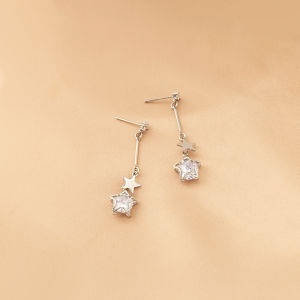 Bông Tai Ngôi Sao Tòn Ten Dài Không Đau Thời Trang Sành Điệu Thanh Lịch Cảm Giác Treo Không Xuyên Kẹp Đinh Nhọn Cho Nữ Hợp Kim/Mạ