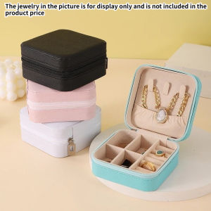 Mini Jewelry Storage Box Portable Family Travel Earrings Necklace Storage Box Female Ring Organizer PU Leather Display Box