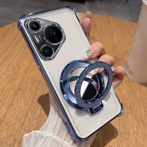 Huawei Pura70 pro Ultra Protective Silicone Case with Lens Film Full Cover Anti-Fall Soft Luxury Female Bracket Mirror Addition