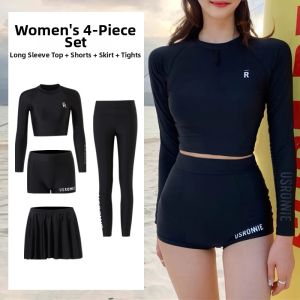 XIAZHIQING | Conservative High-waist Flat-angle Swimming Suit