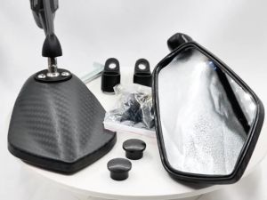 Street King Side V2 Mirror White Lens Eye Protection Lens Adjustable Rear View Motorcycle Mirror Universal Napoleon