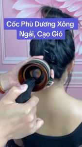 Cốc xông ngải cứu | Cốc phù dương xông ngải cứu đông y | Cốc gốm xông ngải tặng bao thổ cẩm