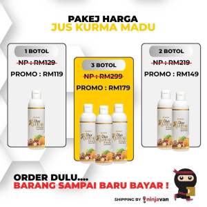 JUS KURMA MADU | PENAWAR BUASIR | ANGIN DALAM BADAN | SEMBELIT | BADAN LESU