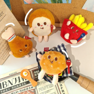 Cute Creative Chicken Leg Plush Charm Keychain Accessory