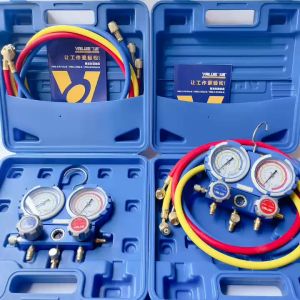 Đồng hồ đôi nạp gas đo áp suất khí lạnh R22 - R410 hàng chính hãng VALUE (full hộp kèm dây) - Quý Trần Auto