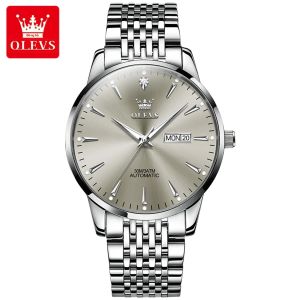 OLEVS | Đồng Hồ Cơ Nam OLEVS 6635 Đồng Hồ Đeo Tay Sang Trọng Tự Động Bằng Thép Không Gỉ Chống Thấm Nước Có Lịch Kép Bằng Thép Không Gỉ Với Kính Chống Trầy Xước