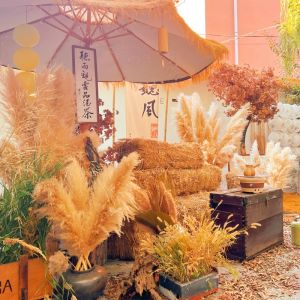 Artificial Rice Straw Dry Flower Decorative Arrangement for Homestay Coffee Shop Photography Prop Window Display Decoration