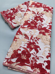 African Nigerian Damask Lace Fabrics 2025 French Luxury Brocade Jacquard Fabrics 2.5 Yards for Sewing Women Party Dresses 4329