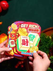 6pcs CNY ANGPAO 2025年 卡片创意红包 蛇年创意过新年压岁红包袋利是封个性炫彩立体小号高档红包封