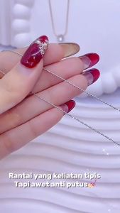 Kalung Desain Solitaire: Kalung Titanium Wanita Solitaire Nagita Premium KT65-66BE-35