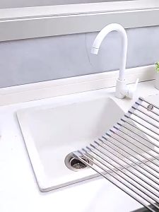 Rak Cuci Piring Stainless Foldable Kitchen Sink Drain Rack 50x30cm -TT031-