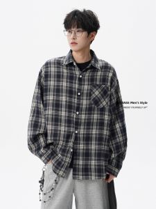NANSSE | American Check Long Sleeve Casual Shirt