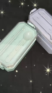 Double Layer Spoon Set Food Container Storage Microwave Lunch Box 双层便当盒