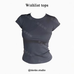 Elegant Pink Short Sleeve round Neck T-Shirt Womens Slim Fit Short Length Commute Style Cotton Blend Summer Top