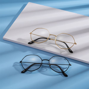 OQ BOGA แว่นตาแฟชั่น3สีกรอบเหล็กรูปทรงประหลาดแว่นตา Pelindung Mata สำหรับผู้ชายและผู้หญิง