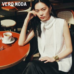 Vero Moda | Semi-High Neck Ribbons Lycell and Wool Shirt