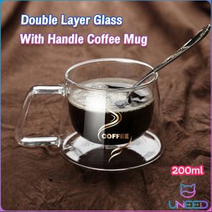 Need. 200ml Double Layer Glass With Handle Heat-Resistant Coffee Glass Mug Double Layer Tea Cup