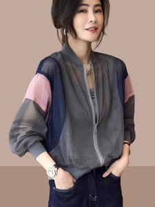 เสื้อคลุมกันแดดผ้าไหมน้ำแข็งสำหรับผู้หญิง ฤดูร้อน 2025 ใหม่ ป้องกันรังสียูวี น้ำหนักเบา แฟชั่น แขนยาว ปกติ