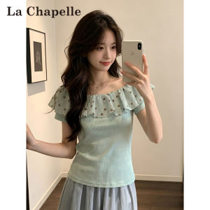 La Chapelle | Off-Shoulder Dots Mint Green T-Shirt Summer Wear