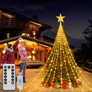 USB Đèn LED Chống Nước Ngoài Trời Giáng Sinh Dây Đèn 2/3M Với 8 Chế Độ Chiếu Sáng Cổ Tích Đèn Cho Sân Vườn Cây Giáng Sinh Trang Trí Tiệc