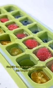 Silicon Bottom 14 Grid Ice Making Mold Tray For Easy Unmolding With Lid Stackable