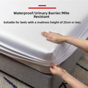 Waterproof Bed Canopy Single Piece Urine Proof Breathable Dustproof Non Slip Bedding Protector Cover Polyester Fabric Quilted