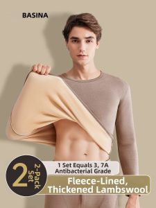 Baisina | Thermal Fleece Warm Thick Lamb Velvet Underwear Set
