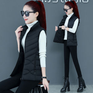 2025 New Womens down Cotton Vest Thickened Short Style Winter Outerwear Warmth Protection Fashionable Commute Regular Sleeve