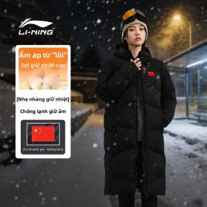 Li-Ning | Knee-length Warm Thickened Winter Sports Cotton Coat Windproof