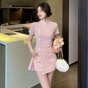 Casual High Waist Soft Style Foot Massage Work Uniform Set Short Pants Dress Two-Piece Set Summer Fashion New Chinese Style for Women