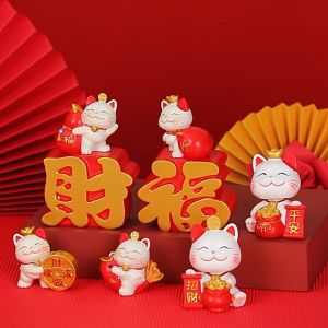 车载招财猫摆件 Feng Shui Decoration Lucky Cat Home Car Decoration 陶瓷招财猫存钱罐 风水招财猫摆件 家居装饰用品 乔迁开业礼物