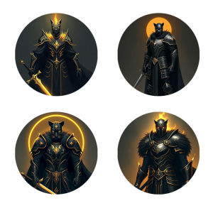 4 Knight print coasters suitable for daily family gathering decoration office use anti-slip wooden coastersand holiday gifts