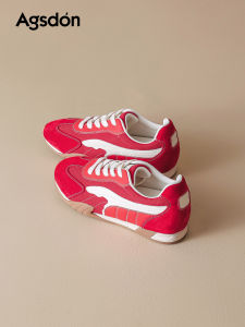 Agsdon | Red Thick Sole Breathable Casual Running Shoes