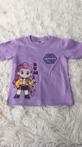 Baju Kaos K-pop Anak Perempuan Atasan Huntrix Rumi Baju K-Pop Demon Hunters Sablom Depan Belakang