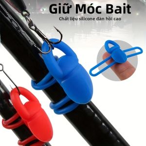 Bộ 5 Móc Câu Cá Silicon Có Độ Đàn Hồi Cao Nhẹ Chống Trơn Trượt Kẹp Móc Câu Đầu Nối Dành Cho Câu Cá