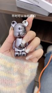 Bearbrick pink flame lighter unik 金属暴力熊打火机充气打火机网红ins抖音生日礼物打火机钥匙扣电镀创意