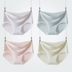 Hengyuanxiang Modal Ladies Underwear Silk Antibacterial Seamless Breathable Mid-Waist Triangle Shorts Young Girls Briefs