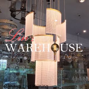 Lampu Gantung 11 LIGHT GOLD STAIRWAY 3 COLOUR LED pendant light