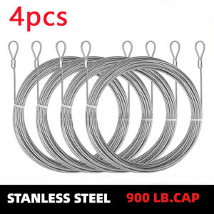4pcs/set 2M 304 Stainless Steel Wire Canopy Rope Fishing Lifting Cable Clothesline Diameter 2mm Shade Sail Awning Rustproof Kits
