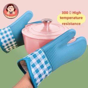 Thickened Silicone Oven Gloves Heat Resistant 300℃ for Microwave Oven Kitchen Baking Tray Anti-Scalding Cooking Tools