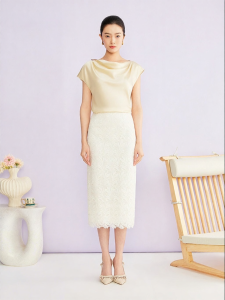 YINER | Drape Collar Asymmetric Sleeves Top
