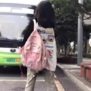 Long Sleeve Pure Cotton T-Shirt for Girls Cartoon Character Chalk Little New Fall New Style Shoulder Insert Children Fashion Top