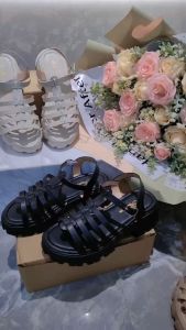 Ruc.Ann.Fashion รองเท้า รัดส้นพื้นสูง รูปแบบสายถัก พื้นสูง 7cm หมอนกล่องใส่รองเท้า สวยงามเตา สูงสำหรับใบหน้า #Sy169