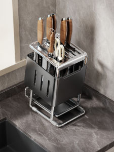 Stainless Steel Kitchen Knife Holder Draining Organizer