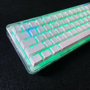 Black White Contour Lines Translucent Keycaps Side Engraving Cherry Profile Key Cap 60 70 80 90 100 Layout Mechanical Keyboard